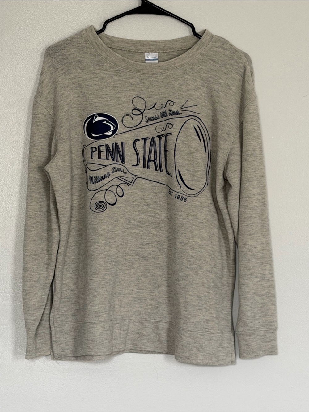 Penn State Women's Light Gray Cowl Sweater - University Logo